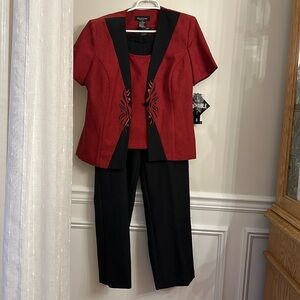 Perceptions New York. 3 piece garment. Red and black. New with tags never worn